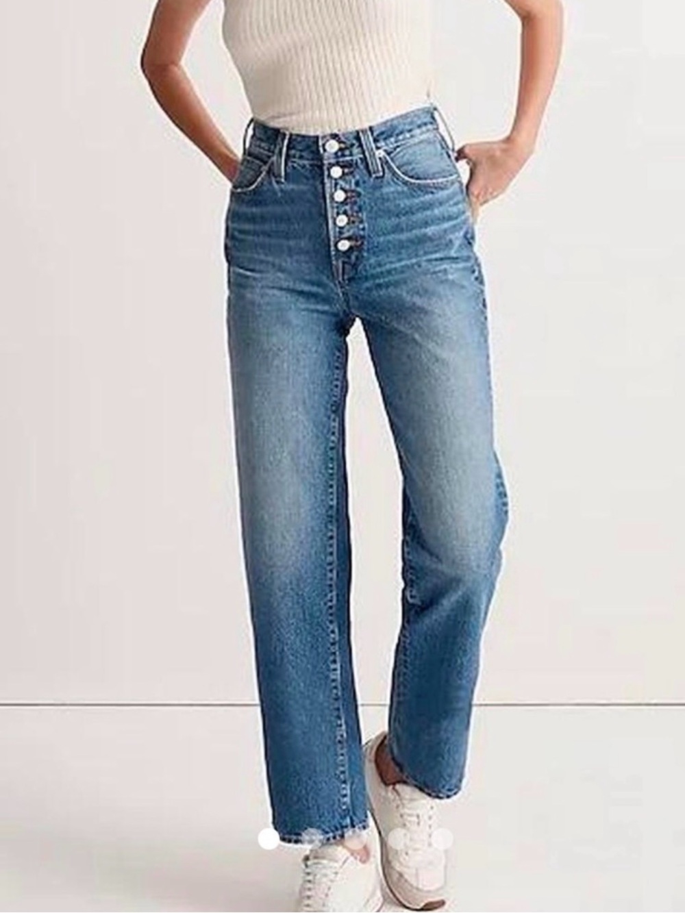 Abercrombie & Fitch NWOT The Ankle Straight Ultra High-Rise Button-Fly
